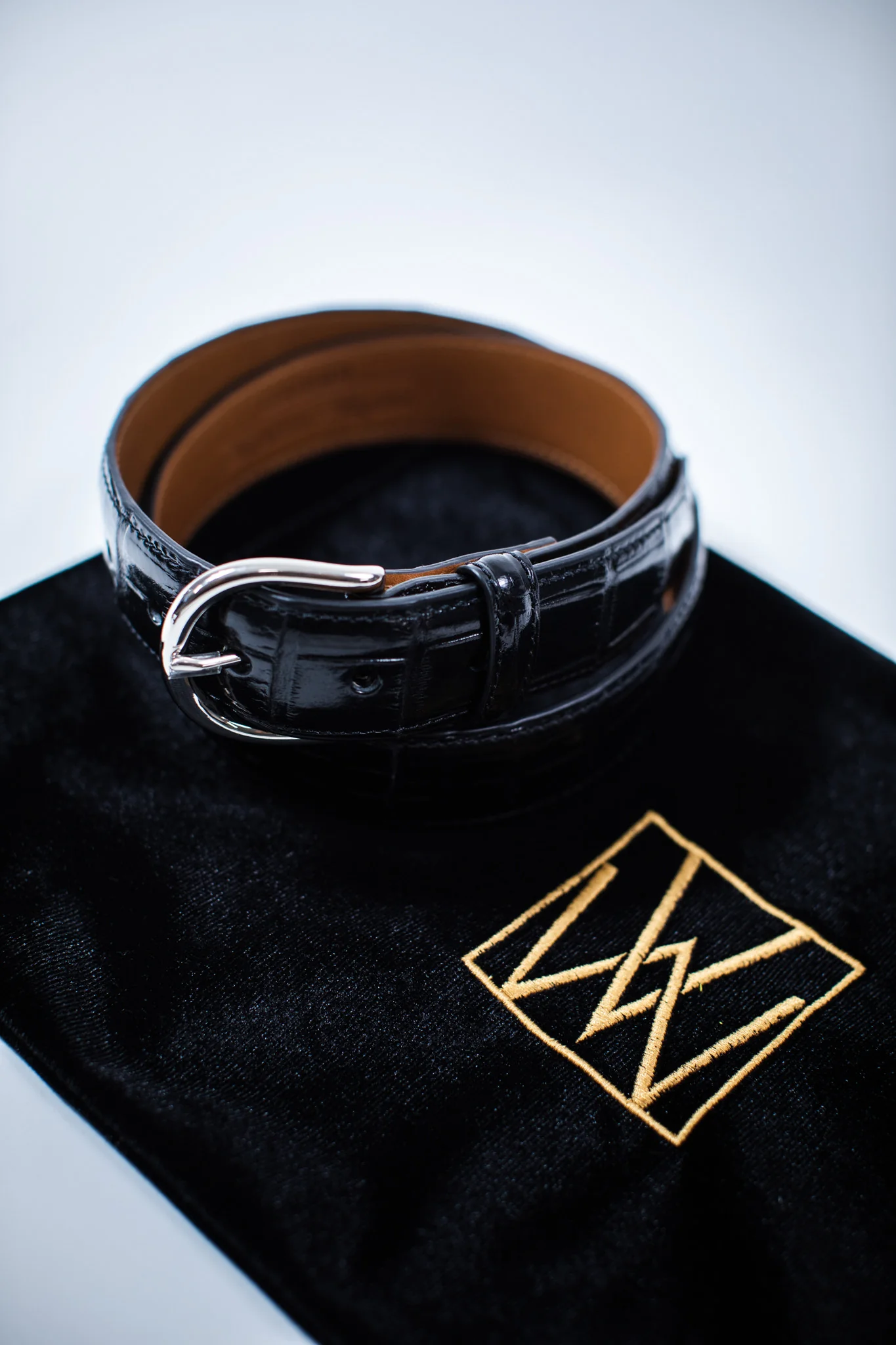 Shiny Black Genuine Alligator Belt | 1 1/4" Width - Image 6