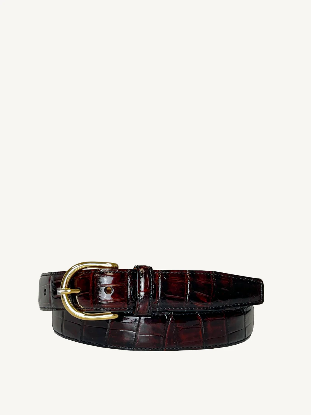 Shiny Bourbon Genuine Alligator Belt | 1 1/4" Width