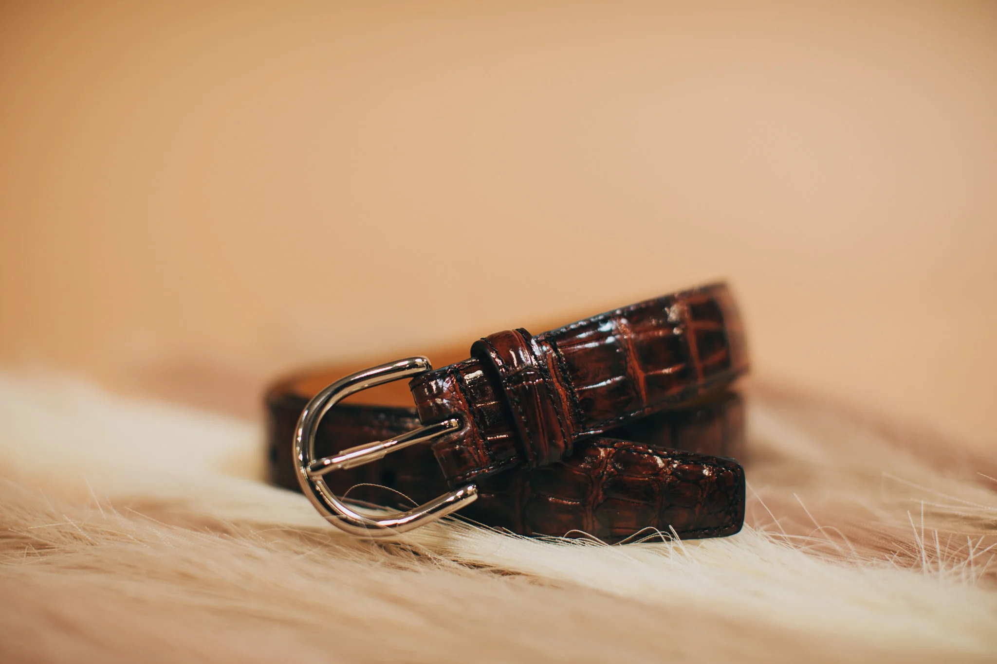 Shiny Bourbon Genuine Alligator Belt | 1 1/4" Width - Image 3