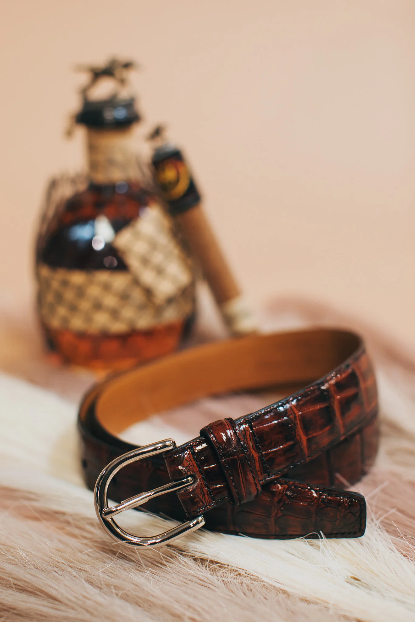 Shiny Bourbon Genuine Alligator Belt | 1 1/4" Width - Image 5