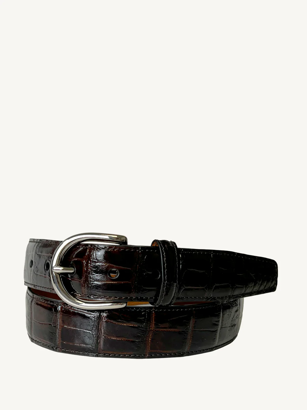 Shiny Cognac Genuine Alligator Belt | 1 1/4" Width - Image 2