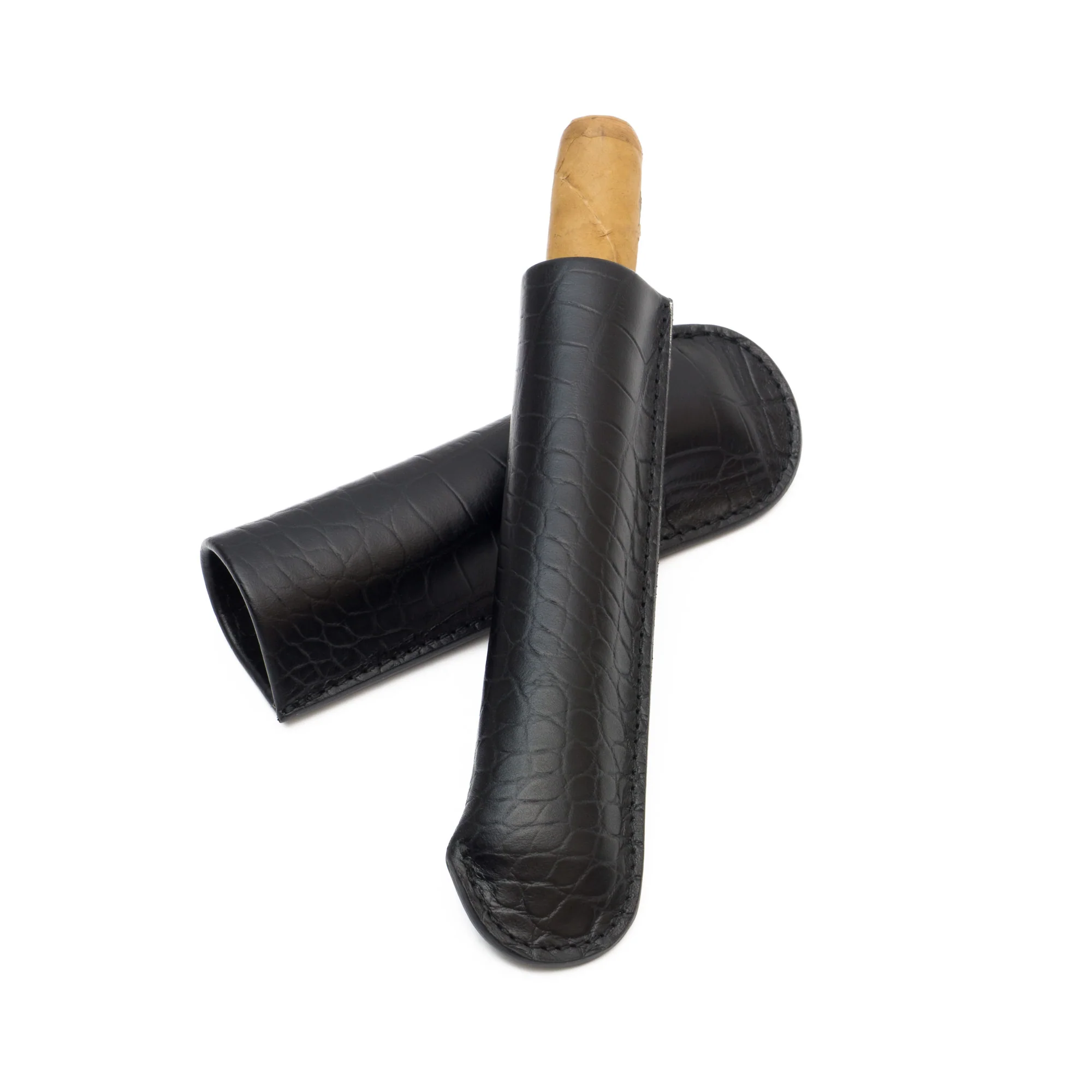 Single-Finger Genuine Leather Croc Embossed Cigar Case | TF400 - Image 2