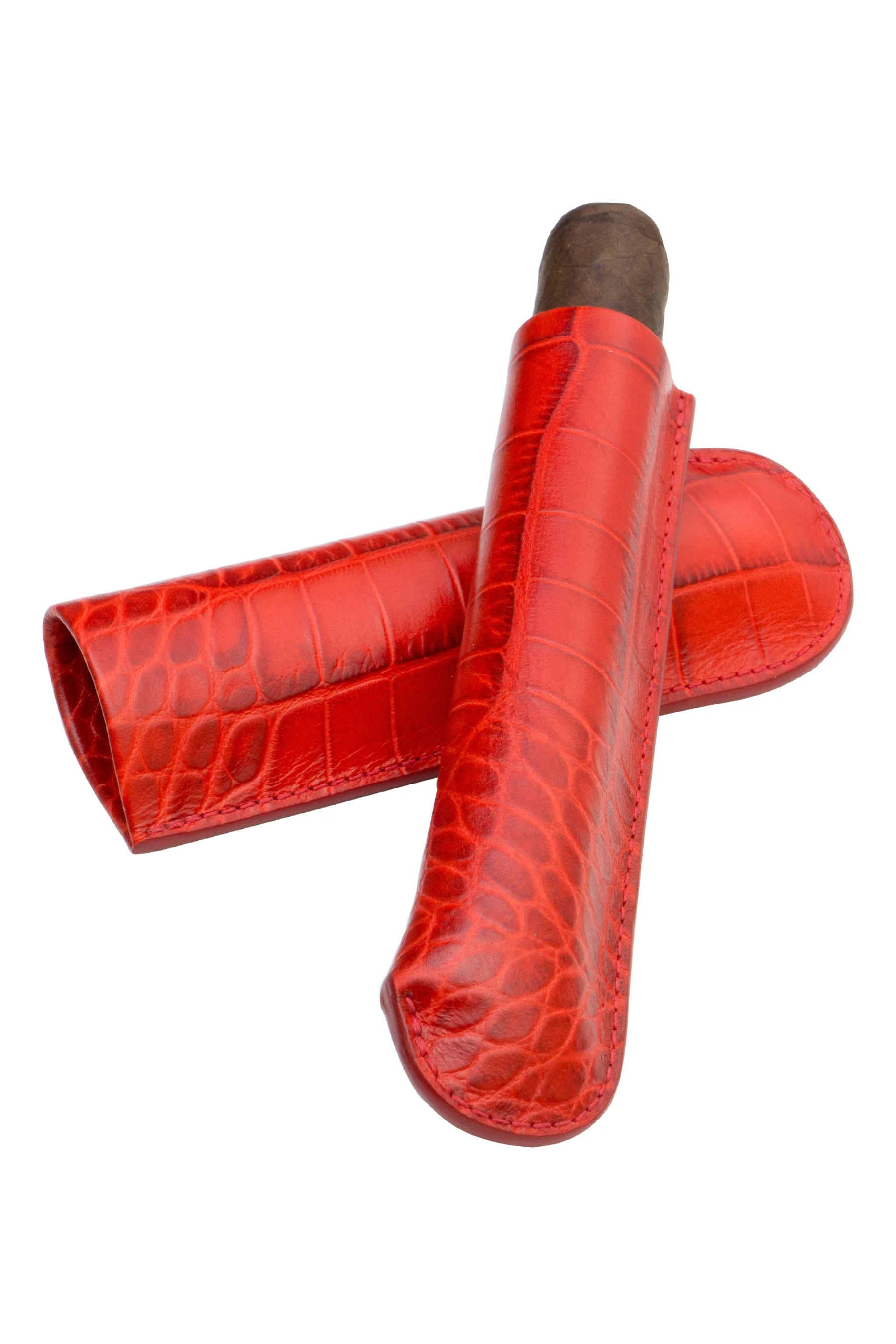 Single-Finger Genuine Leather Croc Embossed Cigar Case | TF400 - Image 3