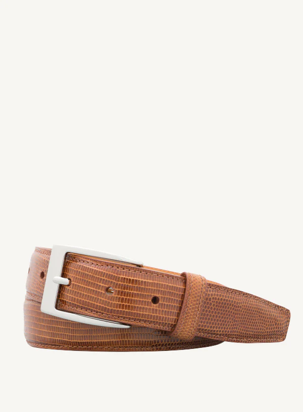 Tan Genuine Lizard Belt | 1 1/4" Width