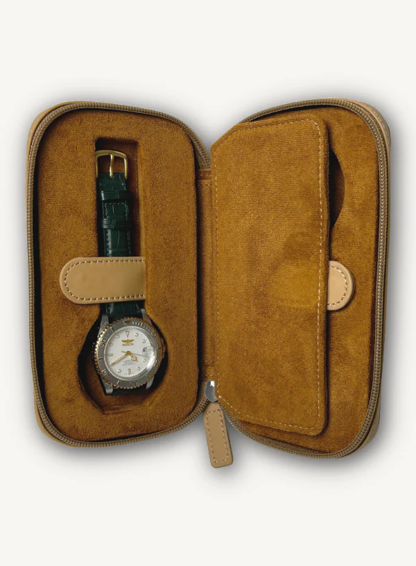 Tan Zip Around Watch Case | Tan Lining - Image 4