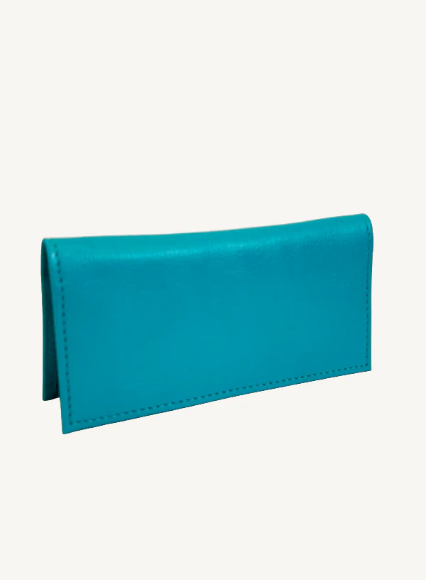 Teal Leather Checkbook Cover - Image 3