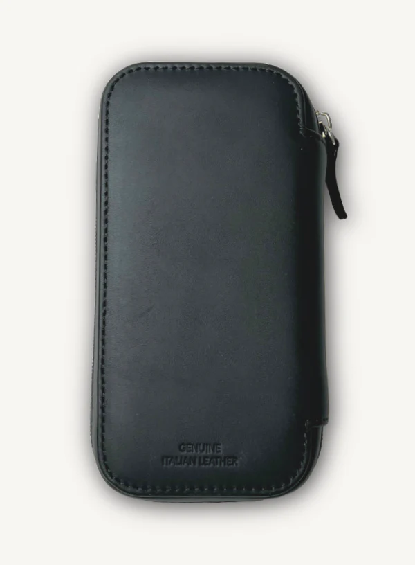 Black Zip Around Watch Case | Grey Lining - Image 4
